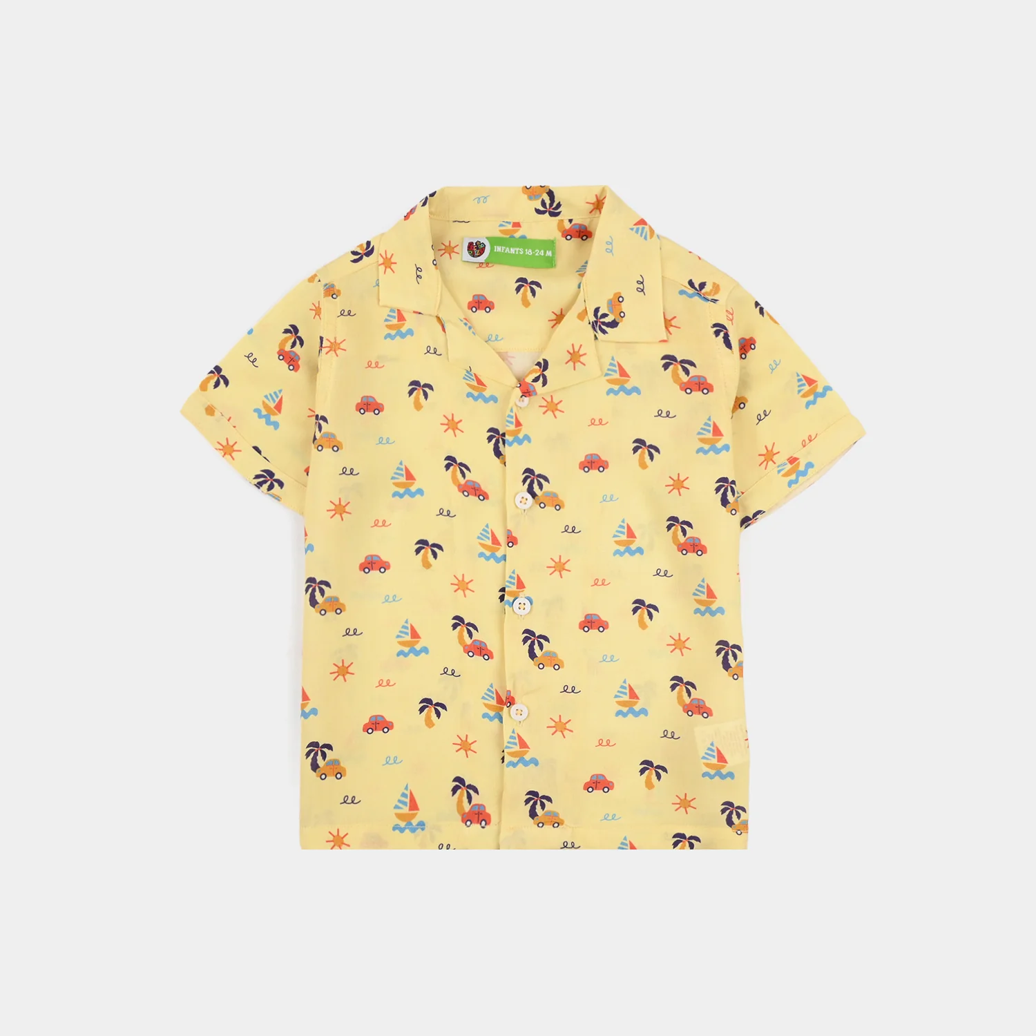 Infant Boys Viscose Nightwear (Beach Vibes) - Yellow - Image 2