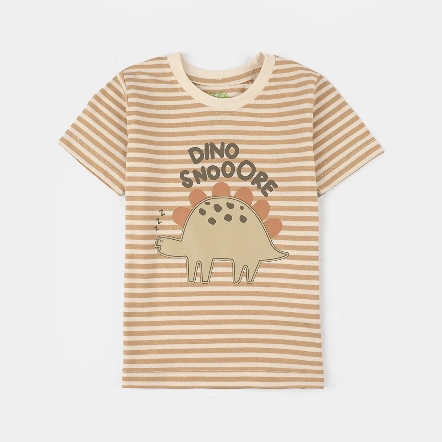 Infant Boys PC Jersey Night Suit (Dino) - Warm Sand - Image 2