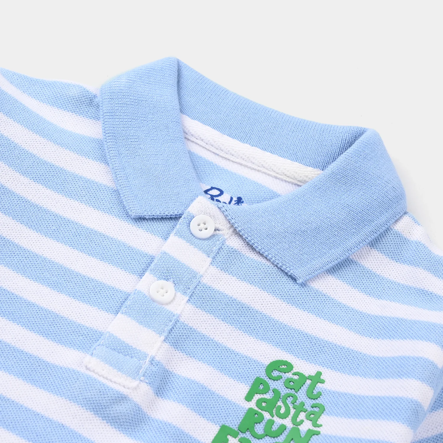 Infant Boys Cotton PK Polo Eat Pasta β Blue - Image 2