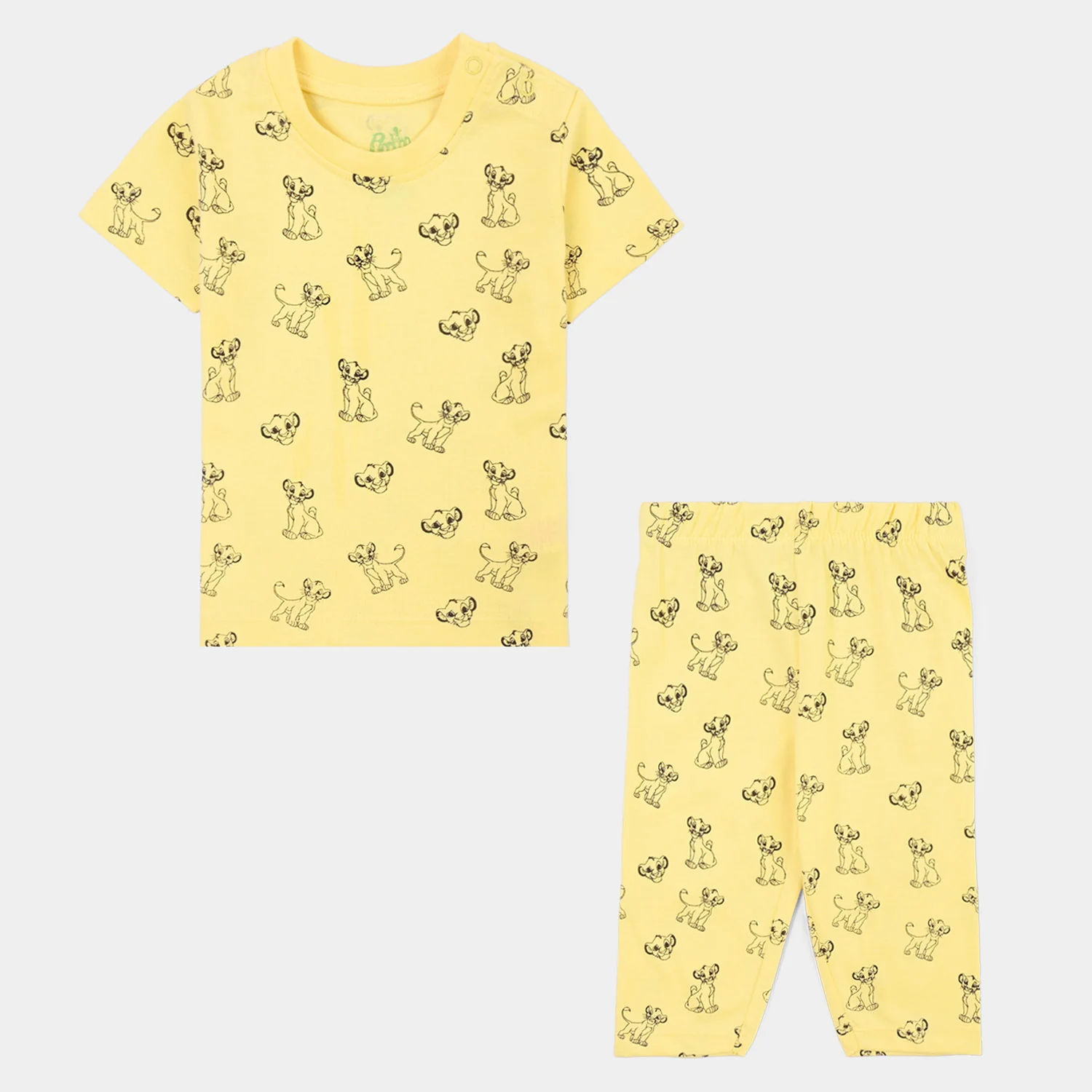 Infant Boys Poly Cotton Jersey Night Suit Character-Yellow