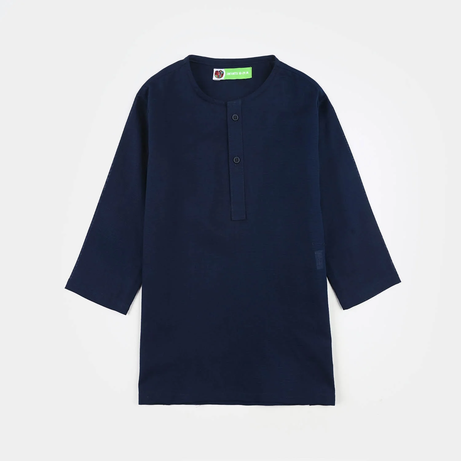 Infant Boys Poly Viscose Kurta (Lurex) - Navy - Image 3