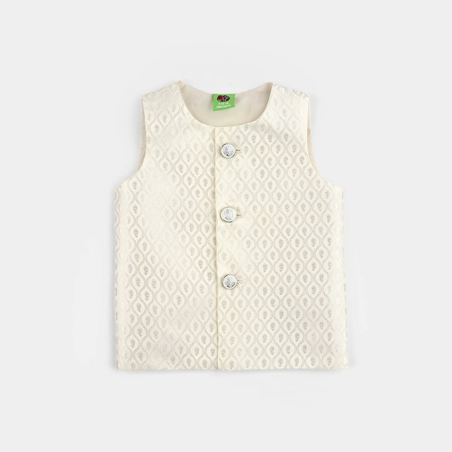 Infant Boys Poly Viscose Waistcoat (Blended) - Off White
