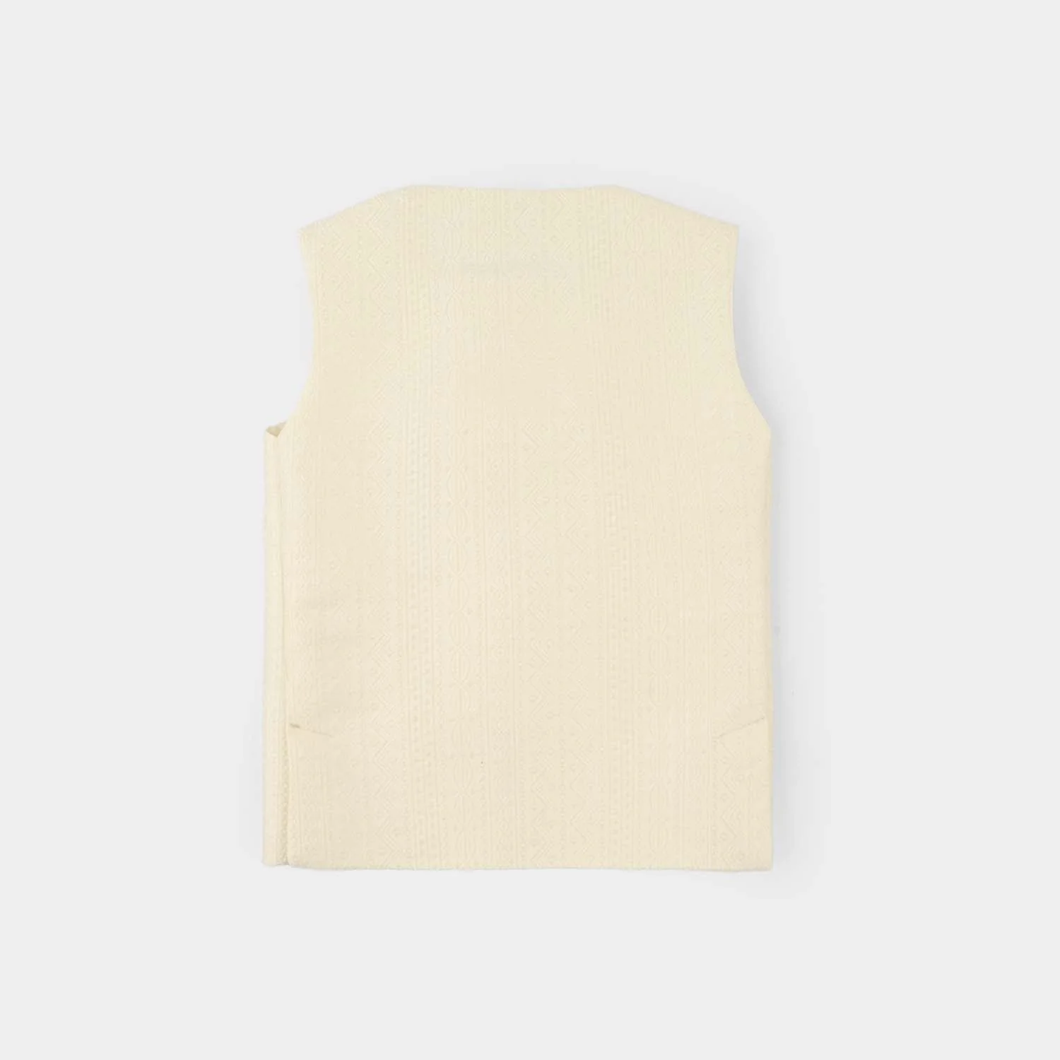 Infant Boys Poly Viscose Waistcoat (Mughal) - Cream - Image 4