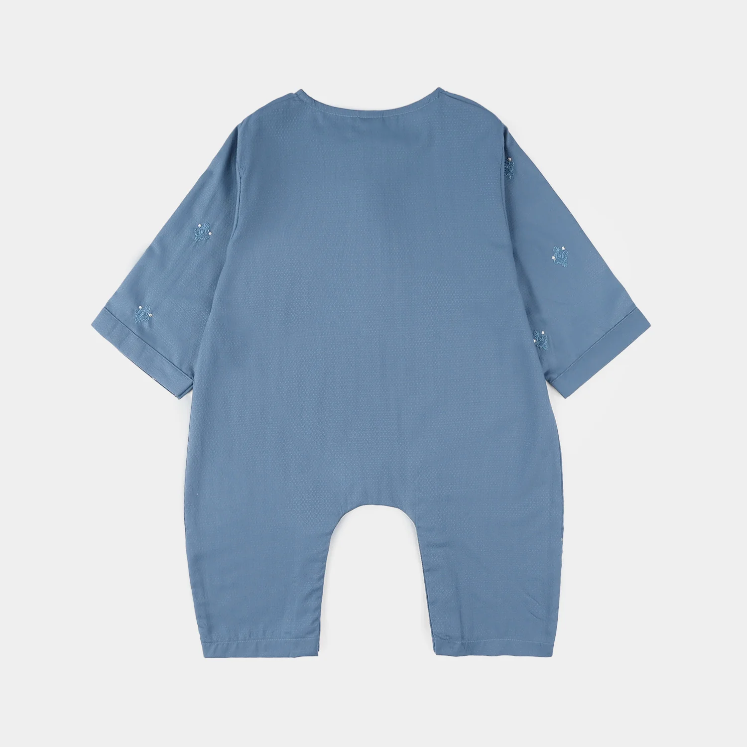 Infant Boys Poly Viscose Woven Romper - Blue Hues/Blue - Image 3