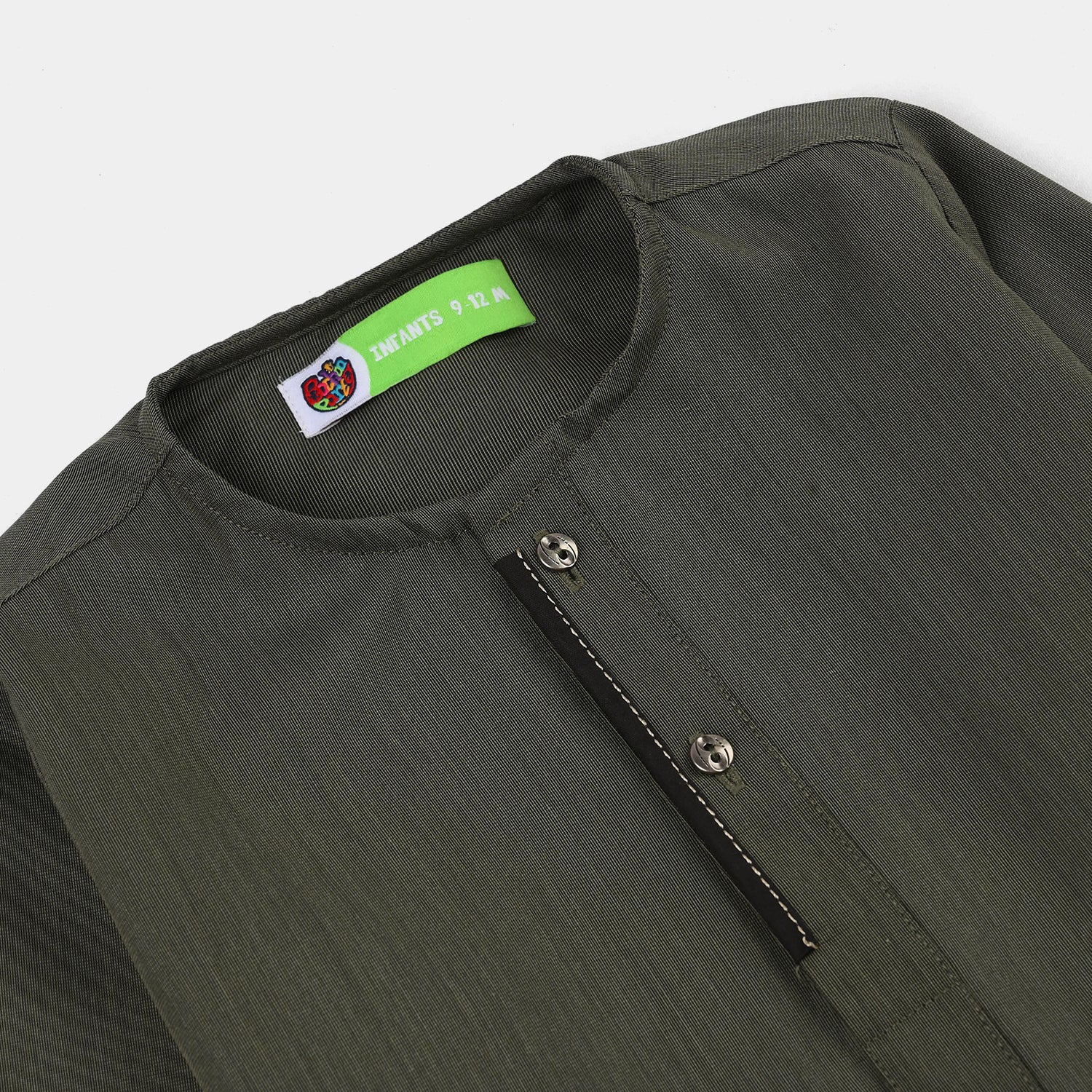 Infant Boys Poly Viscose 2Piece Suit (Dusty Olive)-GREEN - Image 3