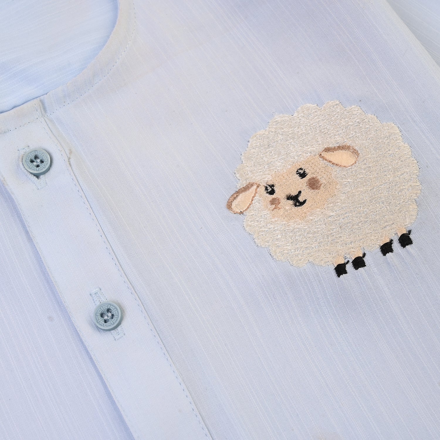 Infant Boys Poly Viscose 2Piece Suit (Sheep)-Blue - Image 3