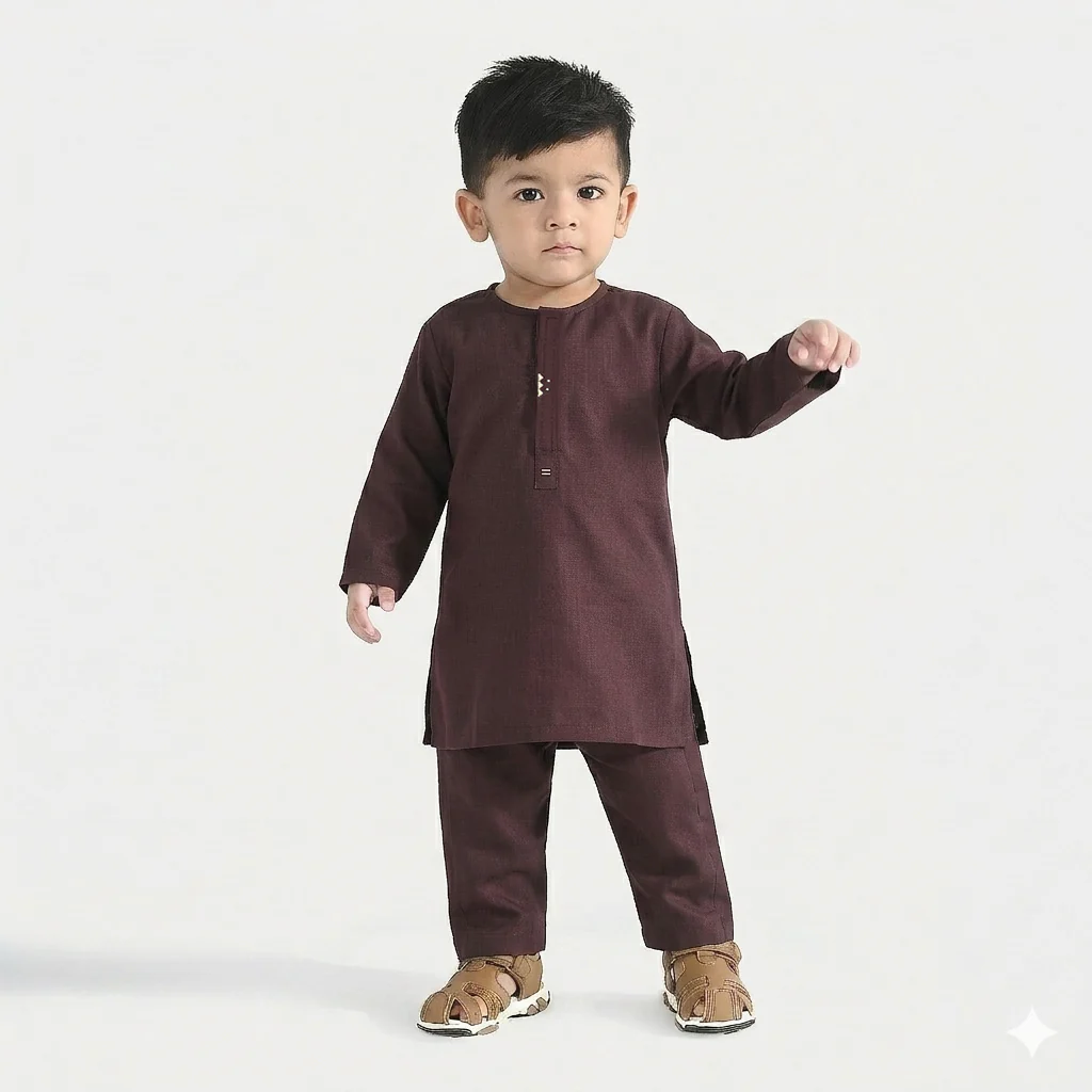 Infant Boys Poly Viscose Kurta Pajama (Rangoli) - Magenta