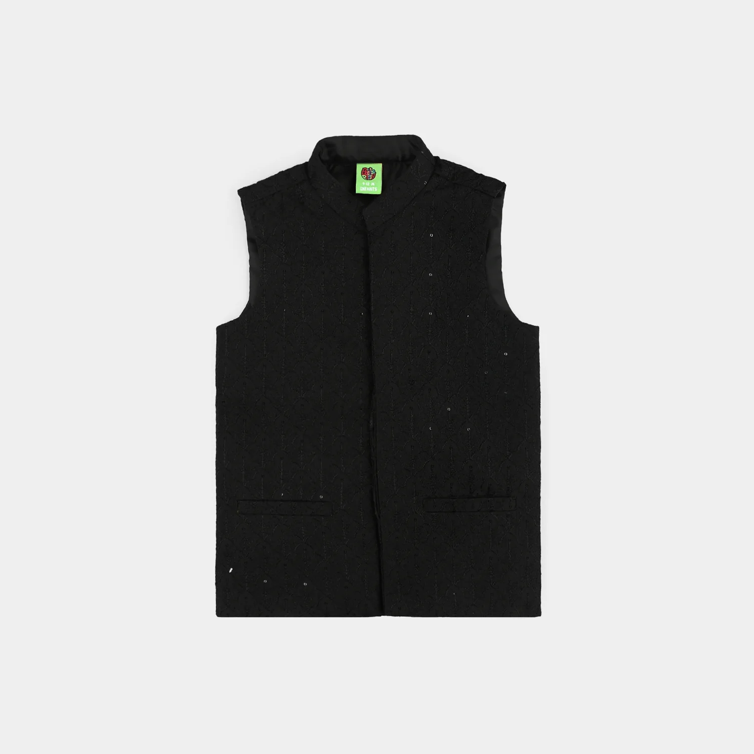 Infant Boys Poly Viscose Waistcoat (Charm)-BLACK