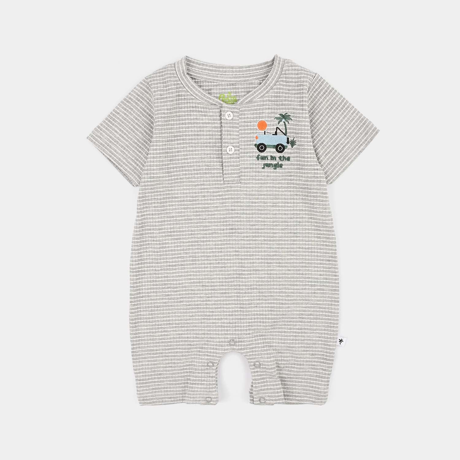 Infant Boys Rib Romper – Grey