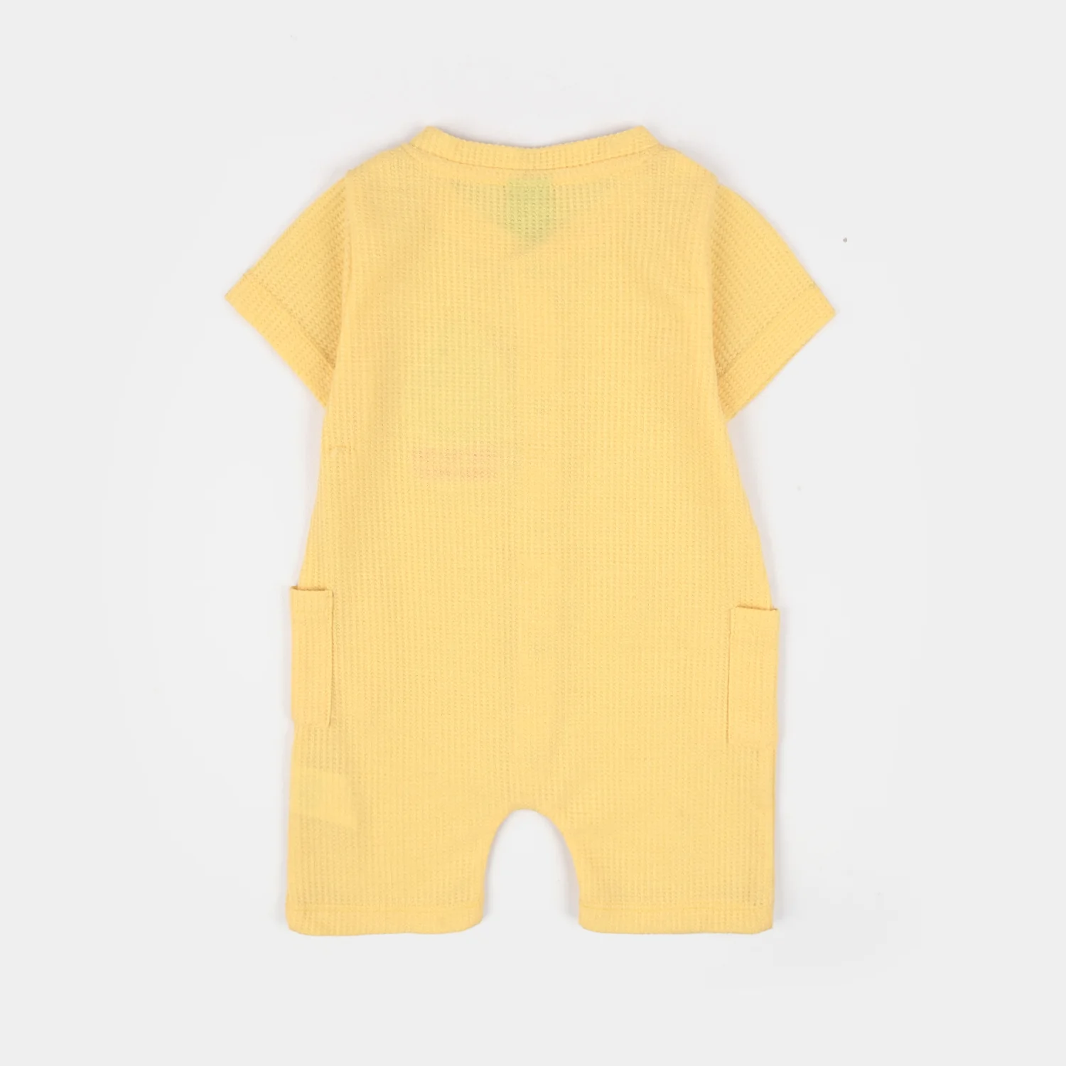 Infant Boys Waffle Thermal Romper (Skip To The Good Part) - Yellow - Image 4