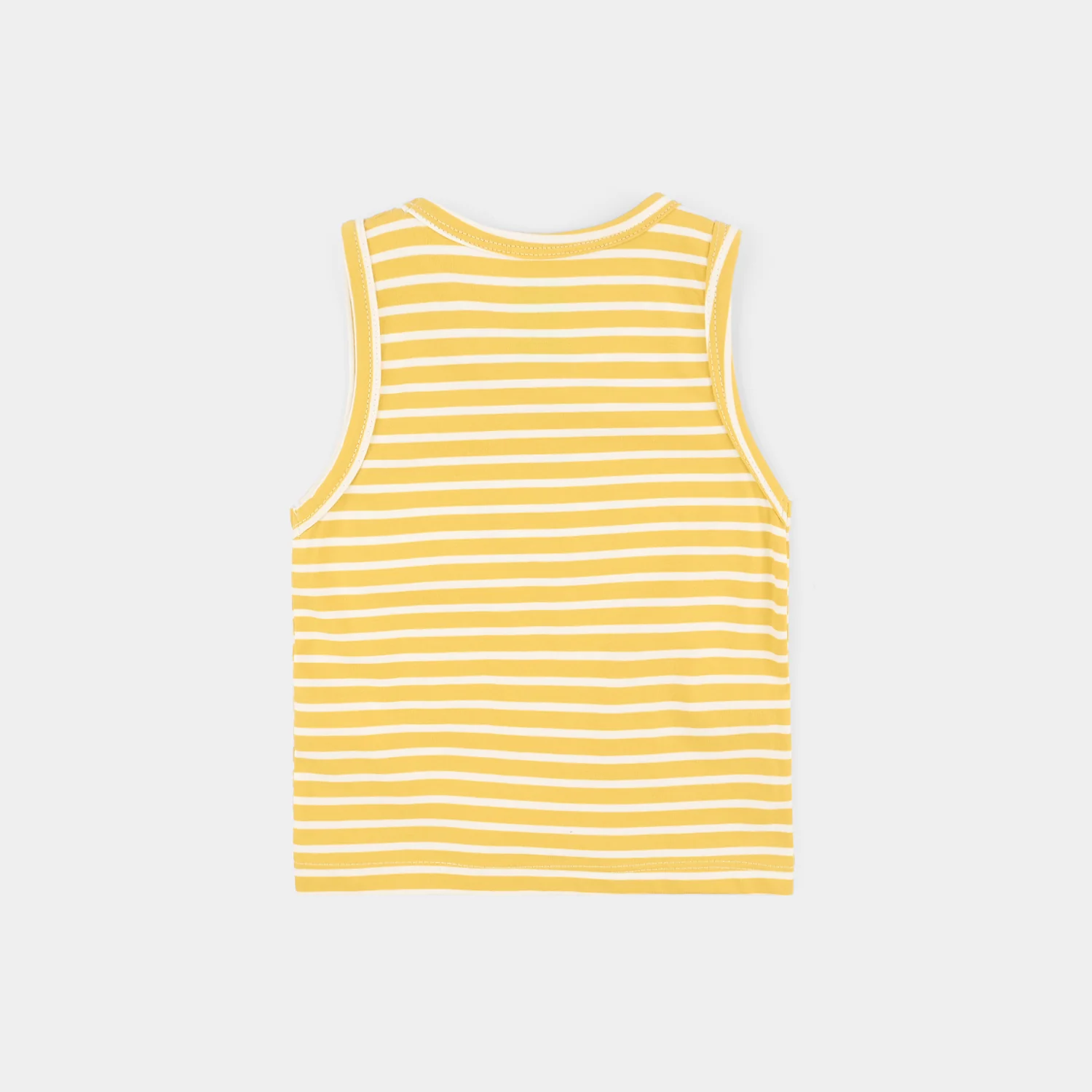 Infant Boys Yarn dyed jersey Sando Always Smiling-YELLOW - Image 3