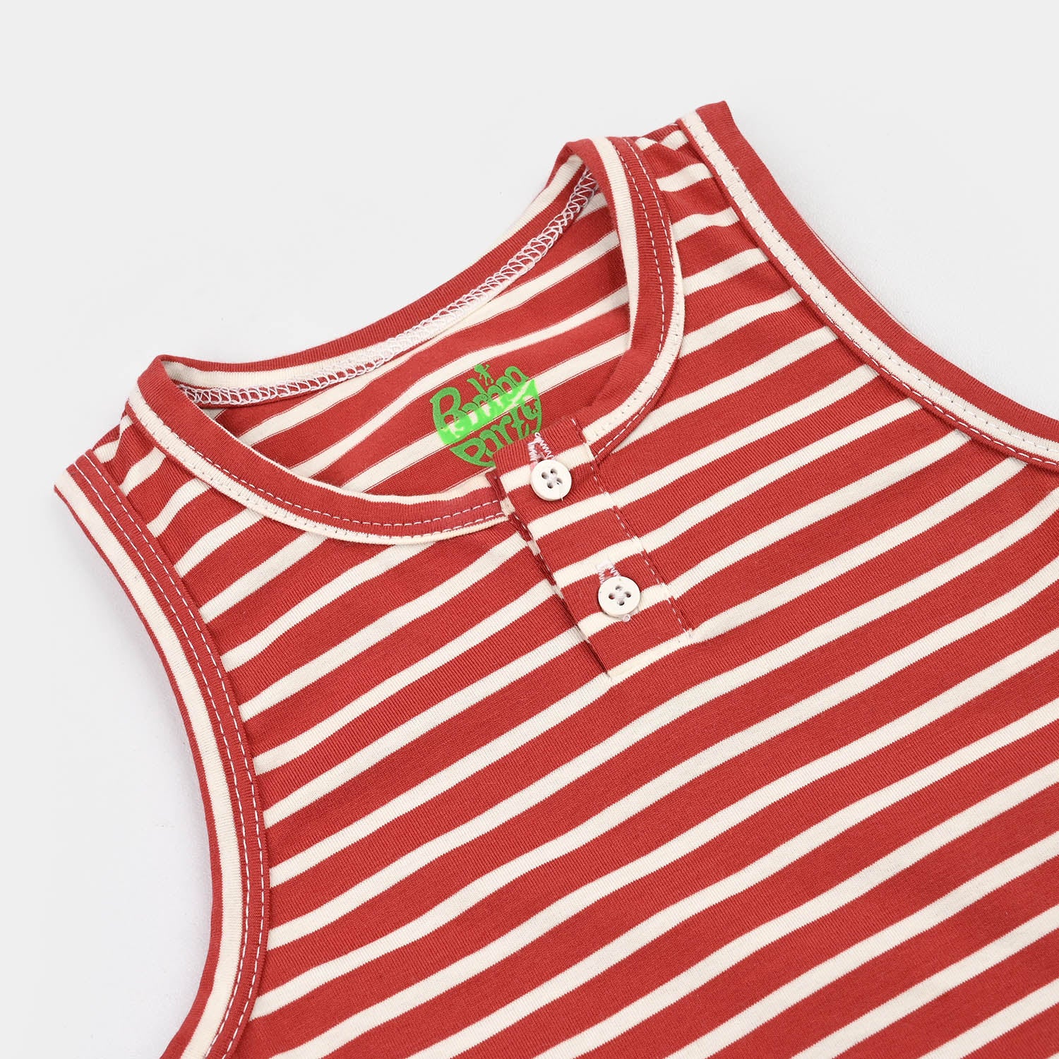 Infant Boys Yarn Dyed Sando Fun Day-RED - Image 2