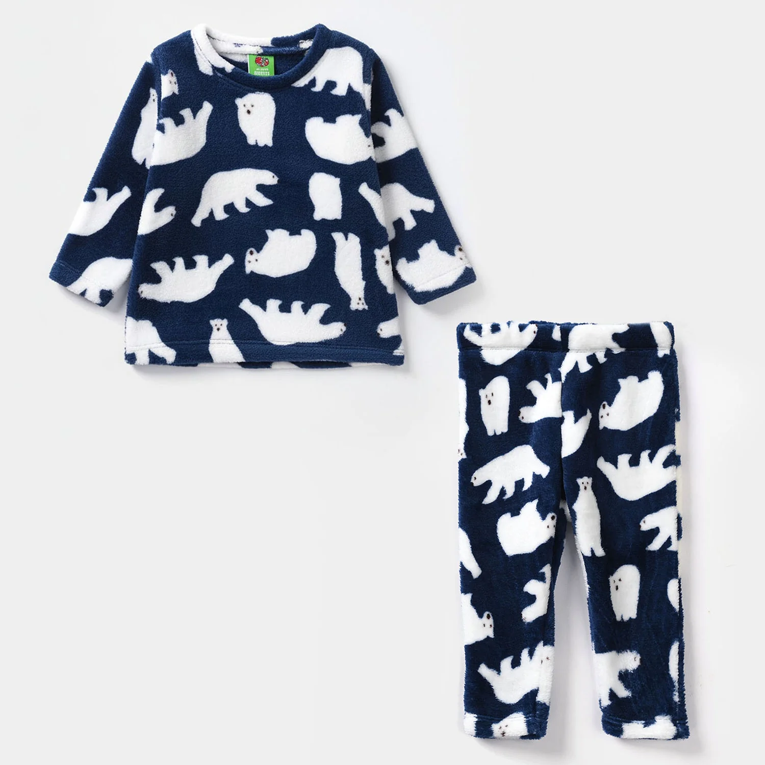 Infant Boys Sherpa 2 Piece Suit Bear - Navy