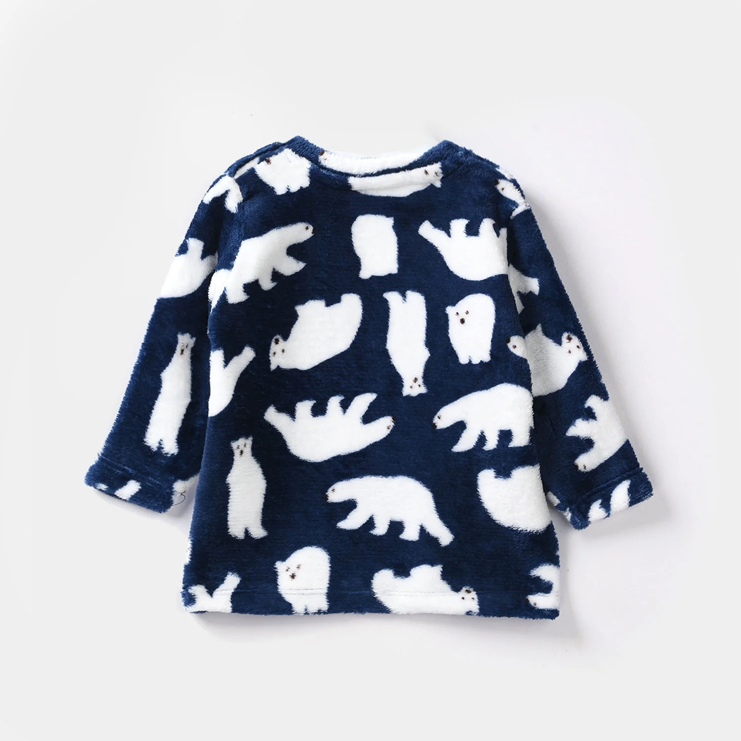 Infant Boys Sherpa 2 Piece Suit Bear - Navy - Image 5