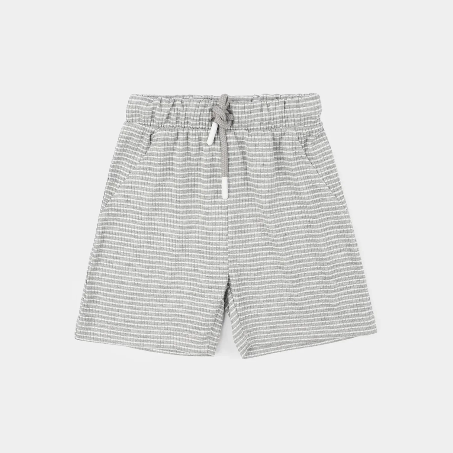 Infant Boys Jacquard Shorts Stripes - Grey/White