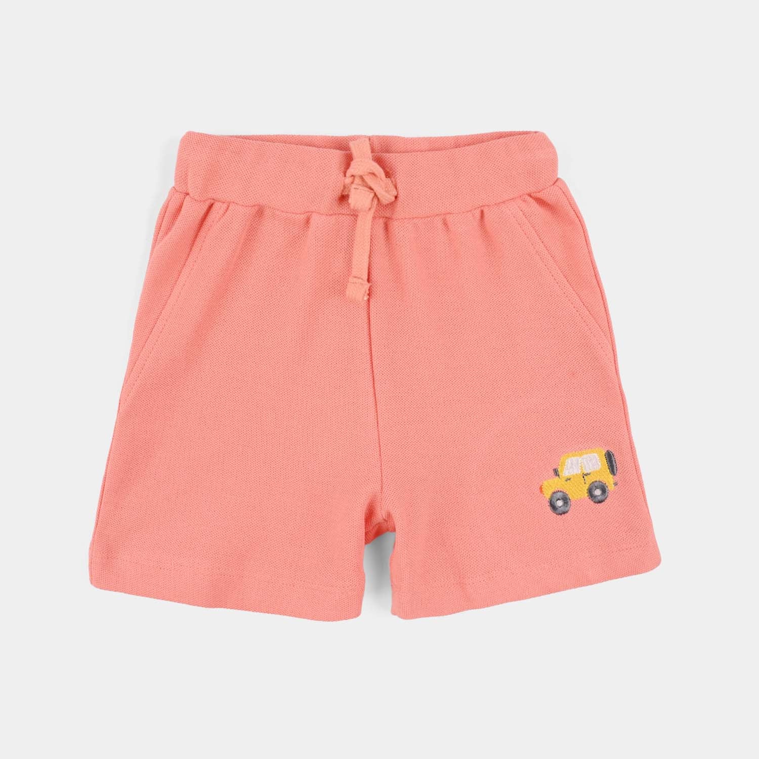 Infant Boys Jumbo Pique Shorts (CAR) - Peach