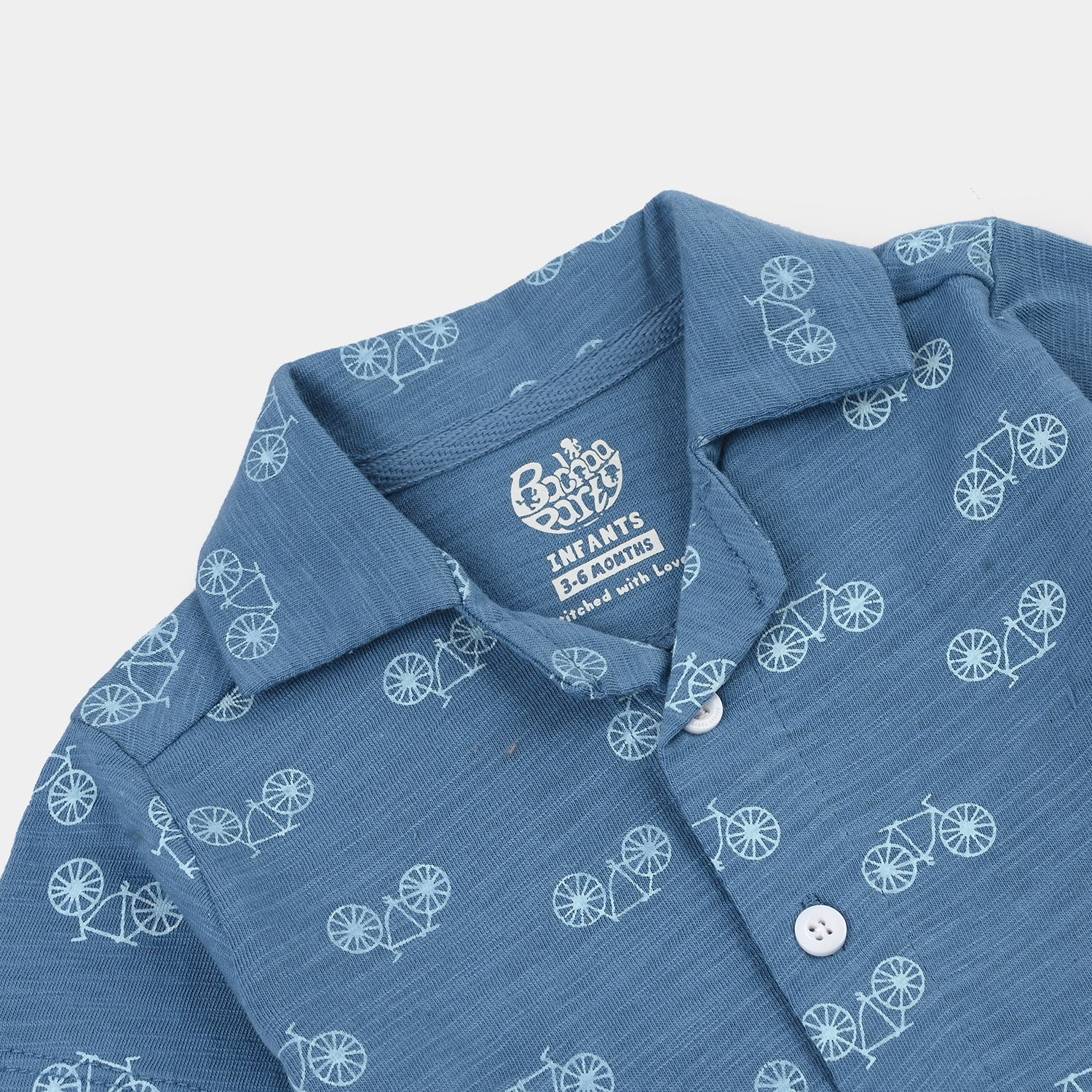 Infant Boys Slub Jersey Shirt (Bicycle) - Sky Blue - Image 2