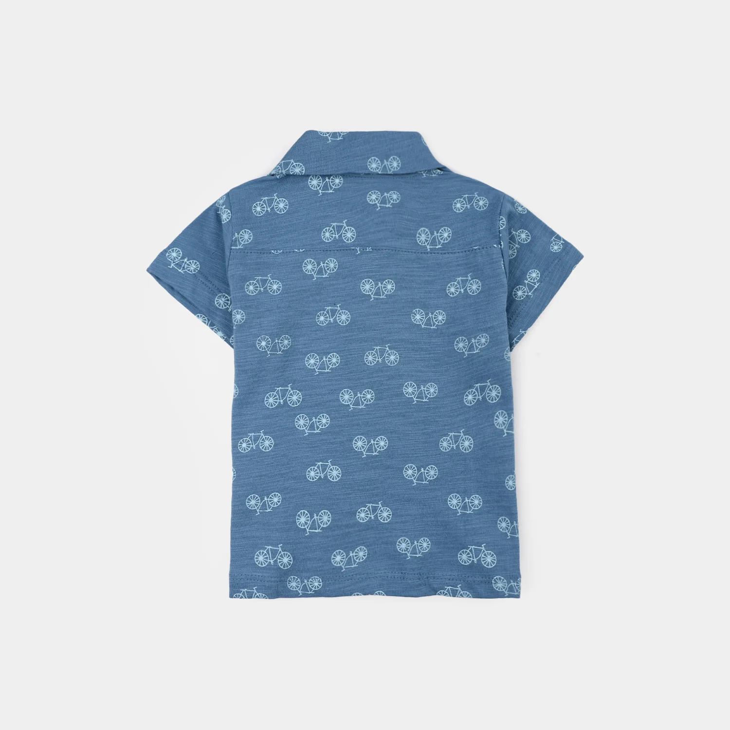 Infant Boys Slub Jersey Shirt (Bicycle) - Sky Blue - Image 3