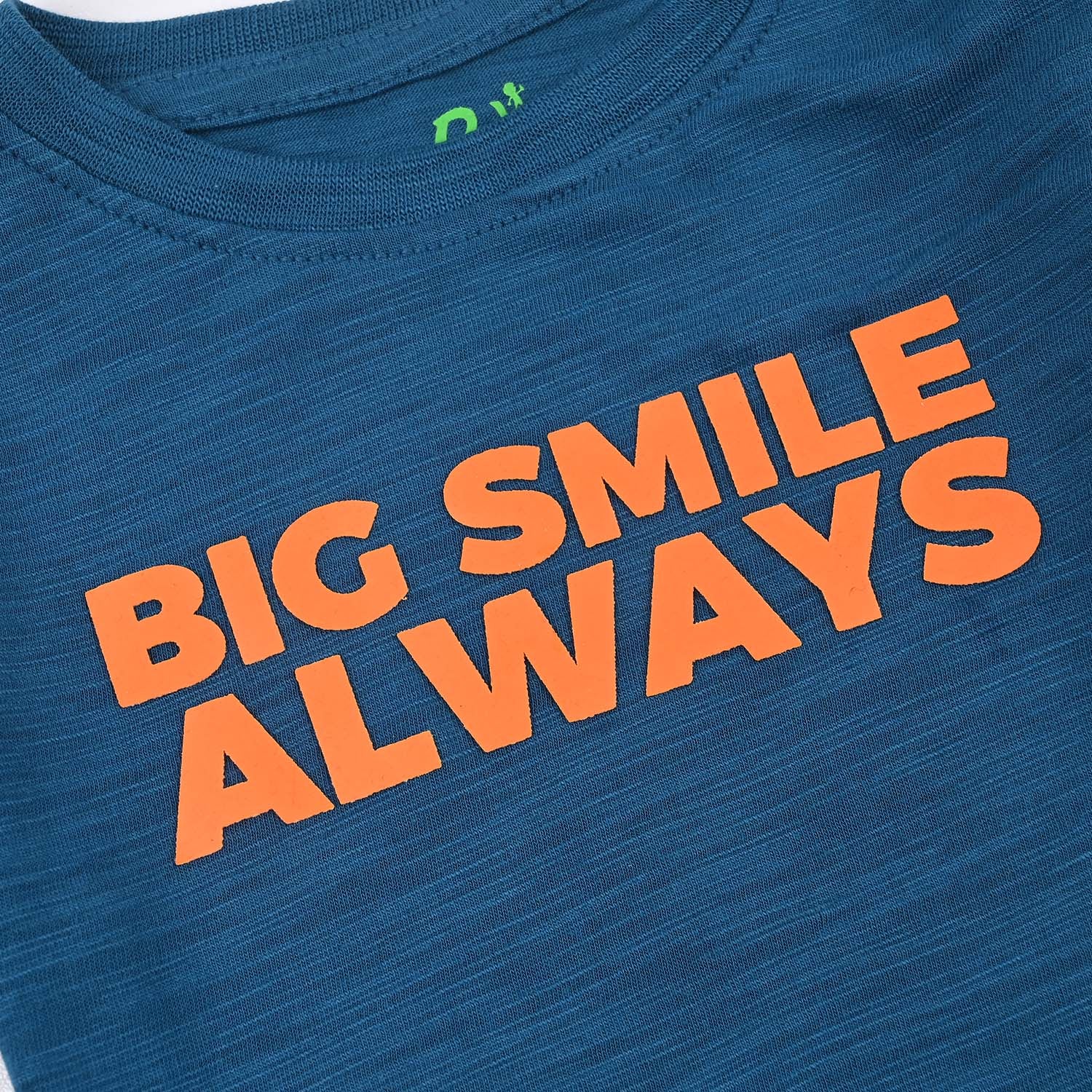 Infant Boys Slub Jersey T-Shirt Big Smile-BLUE - Image 4