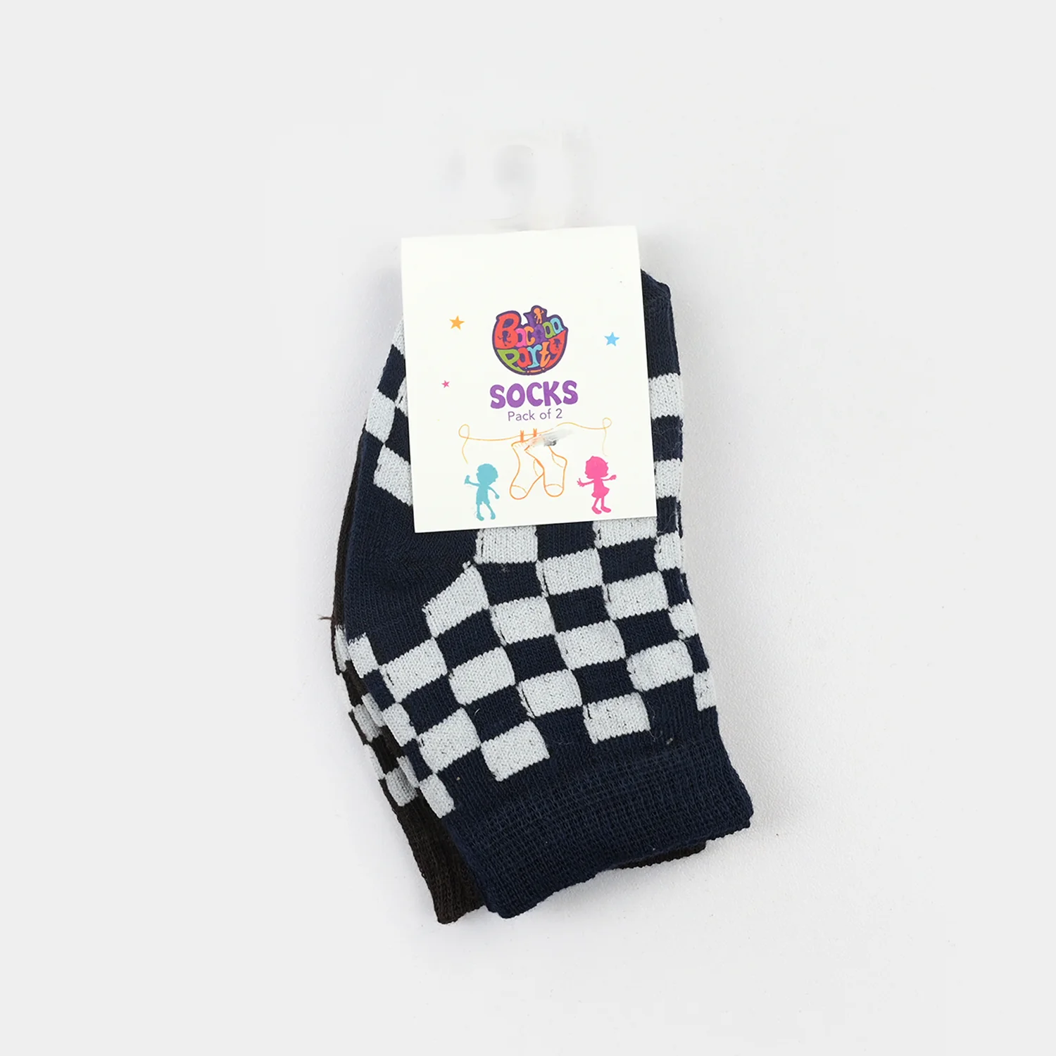 Infant Boys Socks Pack Of 2 Check-Brwn.Blue - Image 3