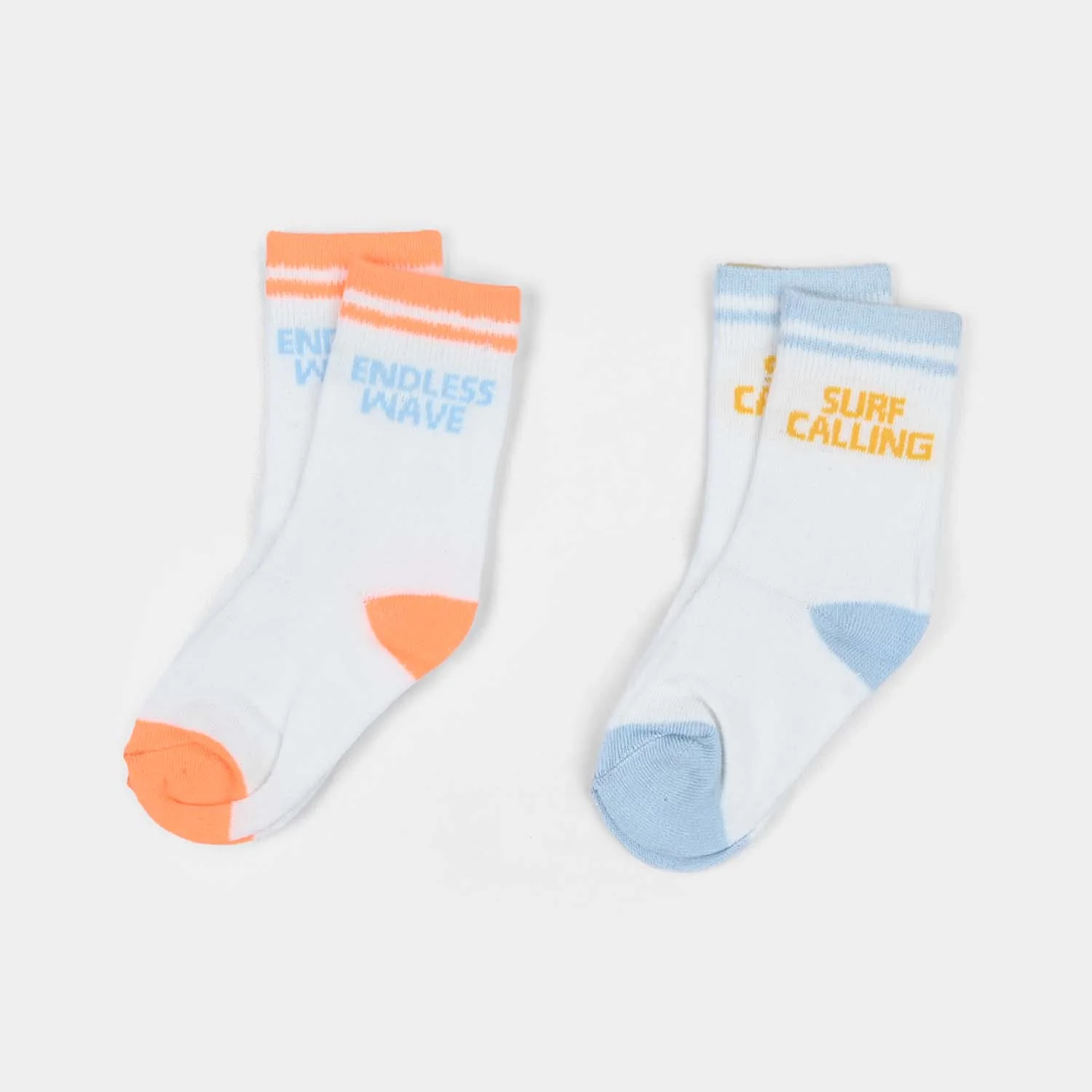 Infant Boys Socks Pack of 2 Endless Waves-White