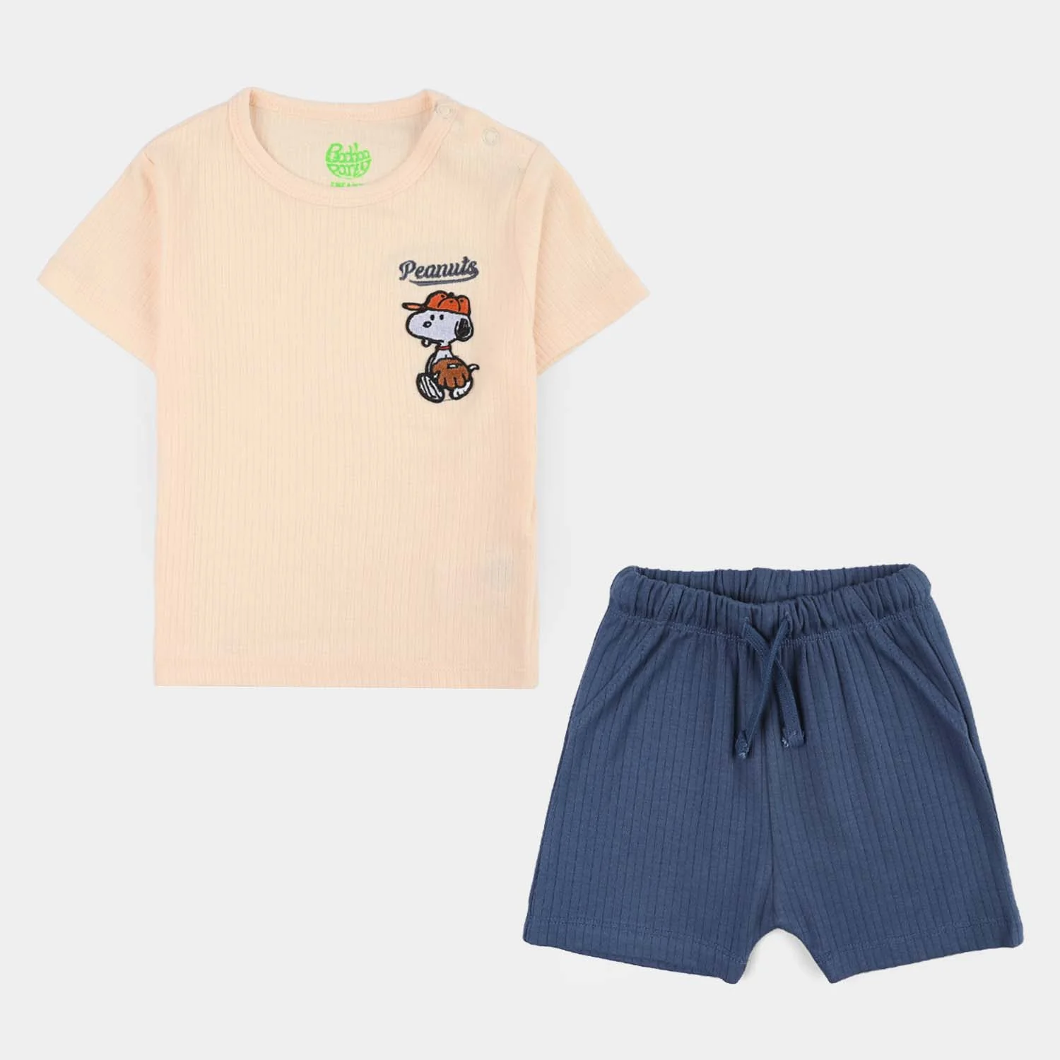 Infant Boys Yarn Dyed Suit - Off-White/Navy - Image 3