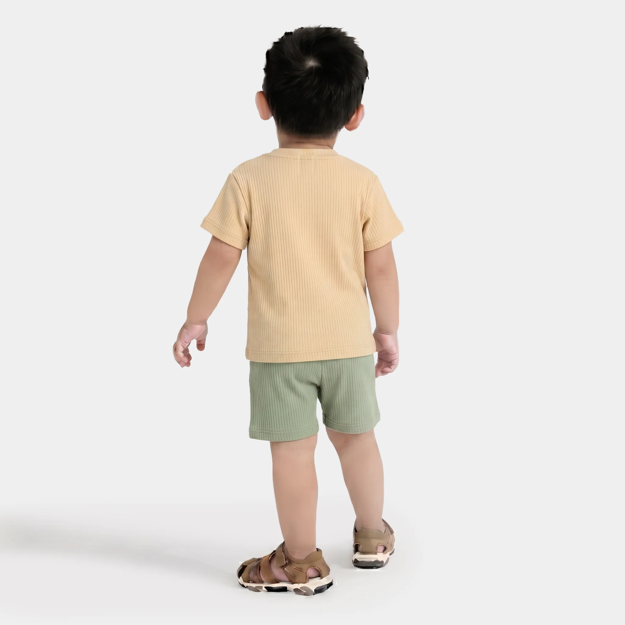 Infant Boys Yarn Dyed Suit (Repeat Hours) - Yellow/Green - Image 2