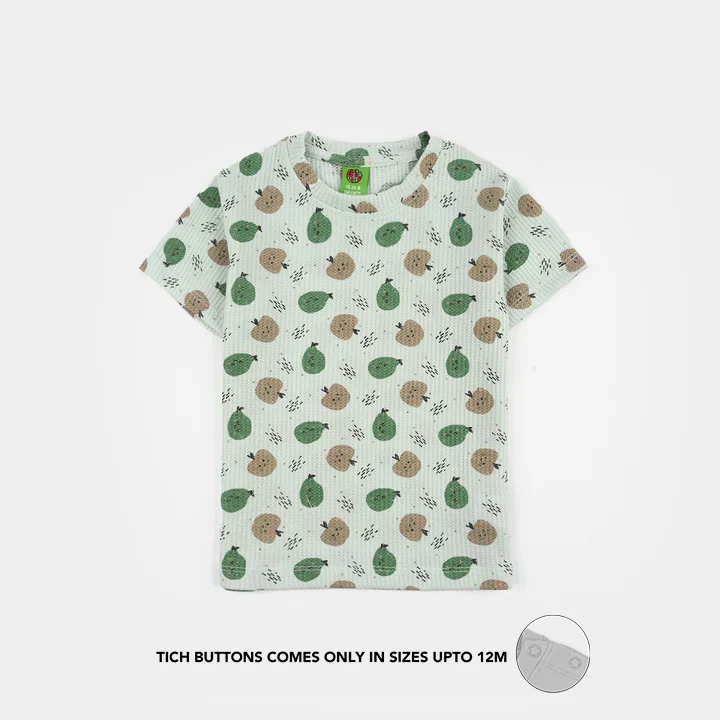 Infant Boys Waffle T-Shirt (Apple) - Green