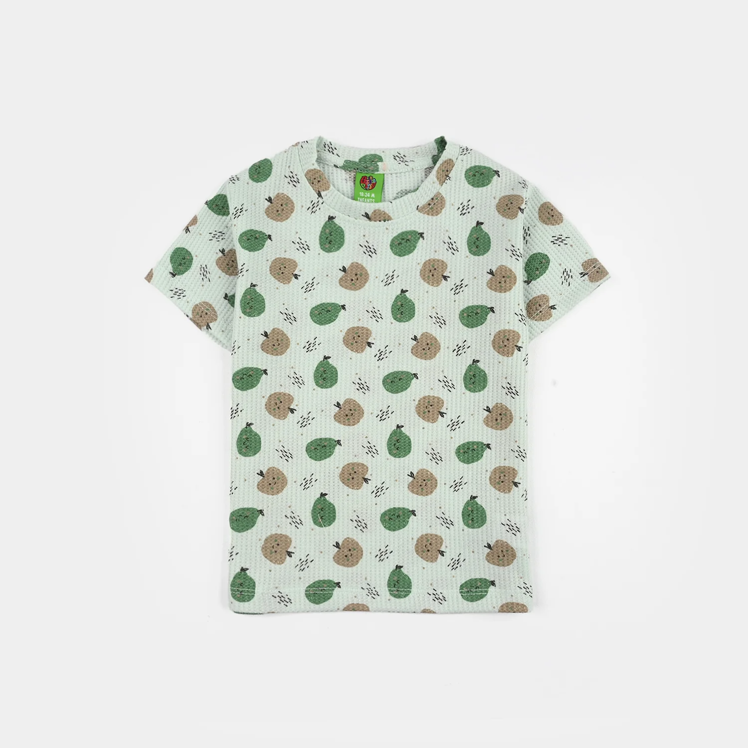 Infant Boys Waffle T-Shirt (Apple) - Green - Image 2