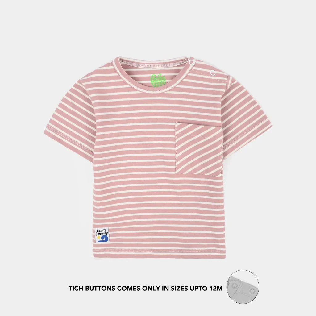 Infant Boys Yarn dyed jersey T-Shirt HAPPY JOURNEY-PURPLE