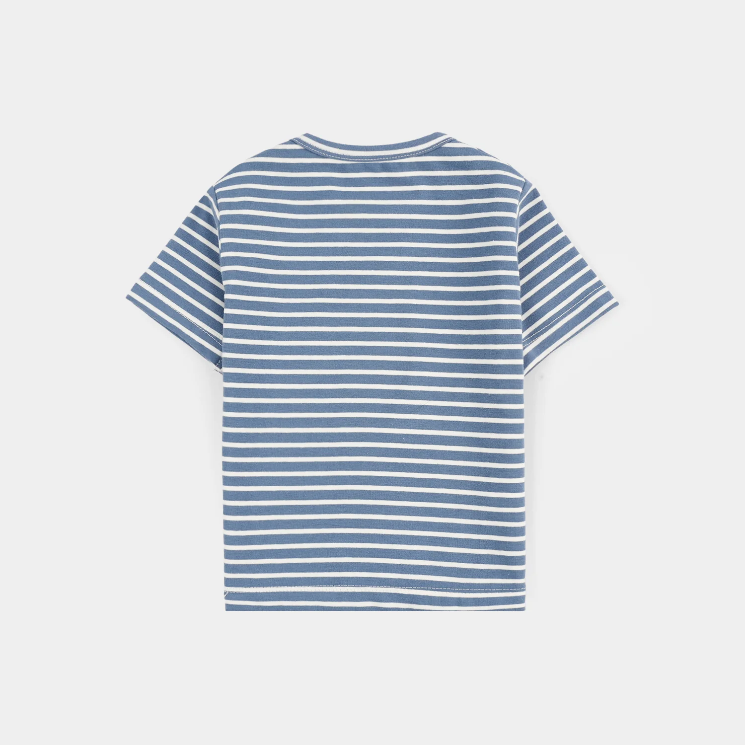 Infant Boys Yarn dyed jersey T-Shirt Happy Thoughts-Blue - Image 5