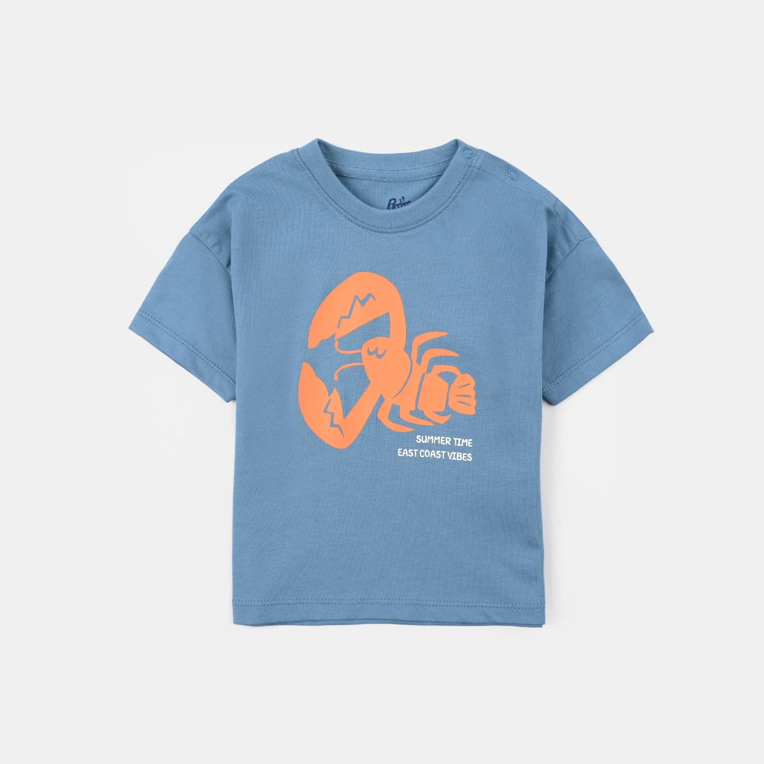 Infant Boys Jersey/Terry T-Shirt (Summer Time) – Blue - Image 2