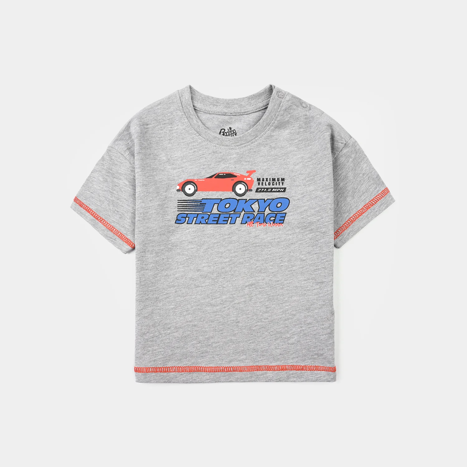 Infant Boys Jersey/Terry T-Shirt (Tokyo) – Grey - Image 2