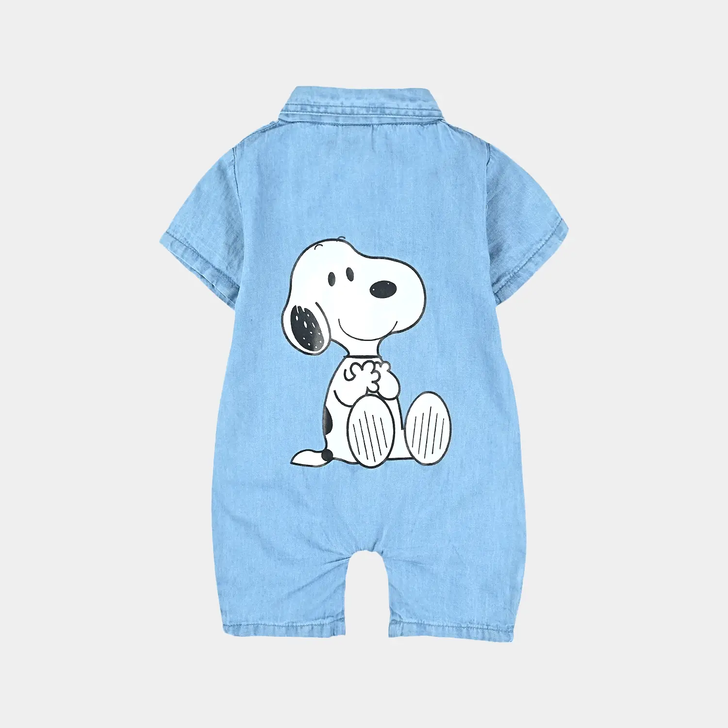Infant Boys Tencel Denim (Light Denim) Romper-Blue