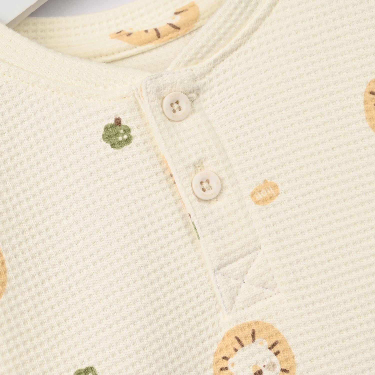 Infant Boys Thermal 2Pcs Suit Roar Me- Off-White - Image 3