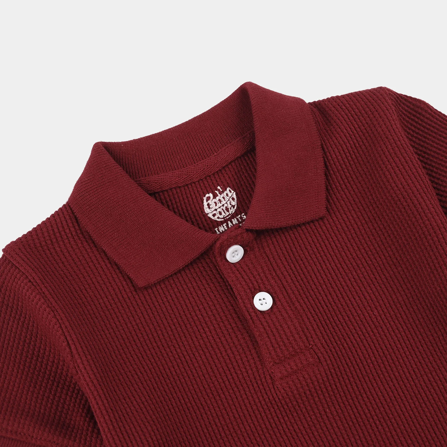 Infant Boys Thermal Polo - Maroon - Image 2