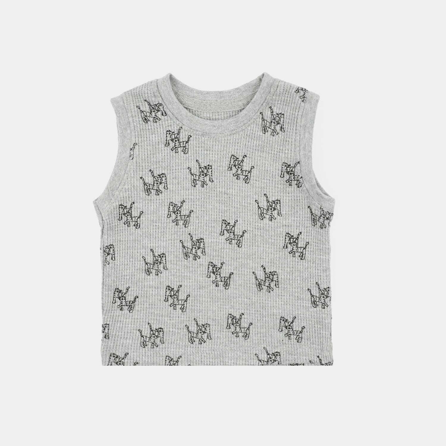 Infant Boys Thermal Sando Tiger- Grey
