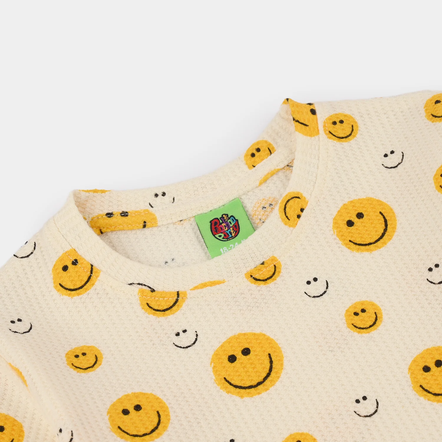 Infant Boys Thermal T-Shirt (Smiley Face) - White - Image 3