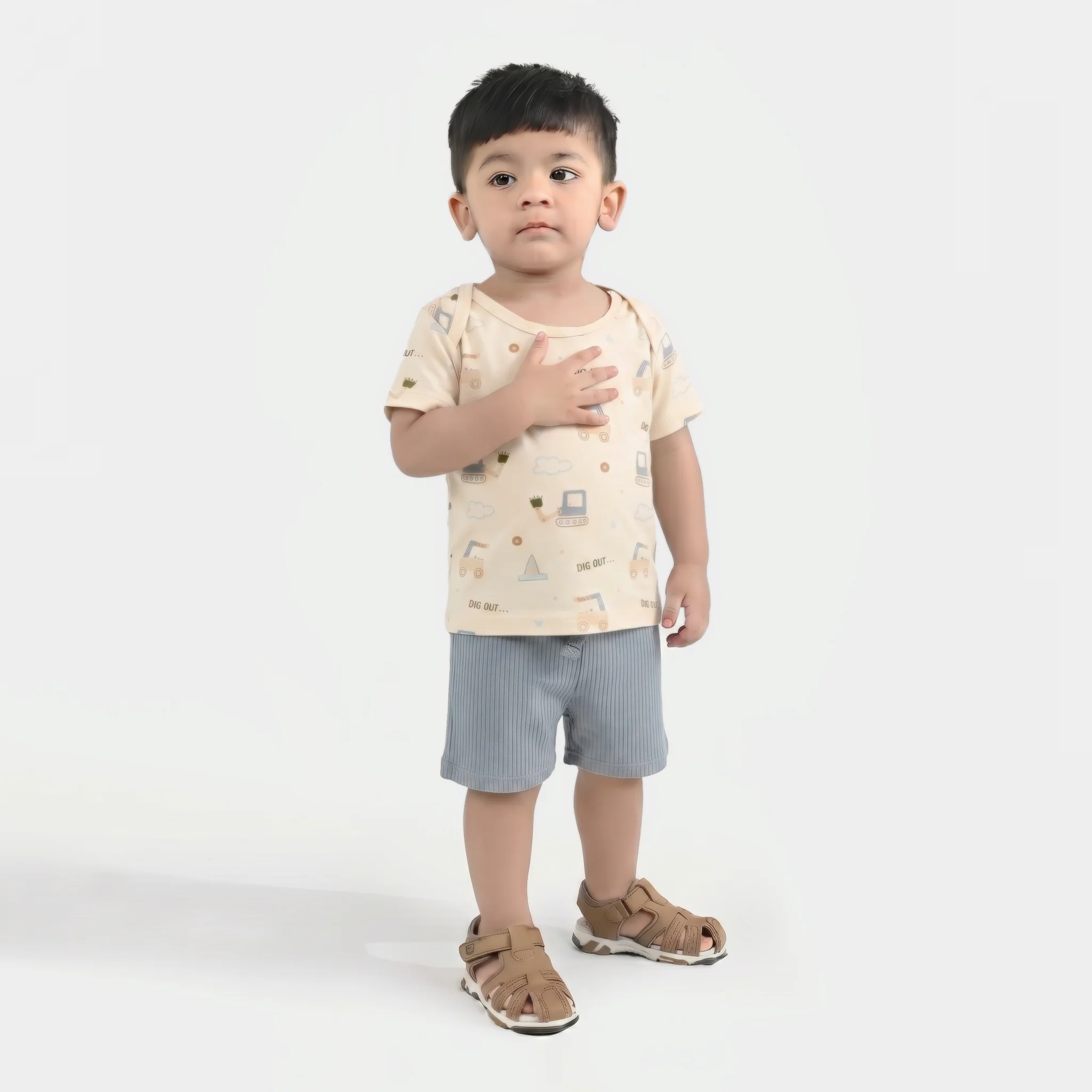 Infant Boys Bamboo Viscose Fabric 2Pcs Set