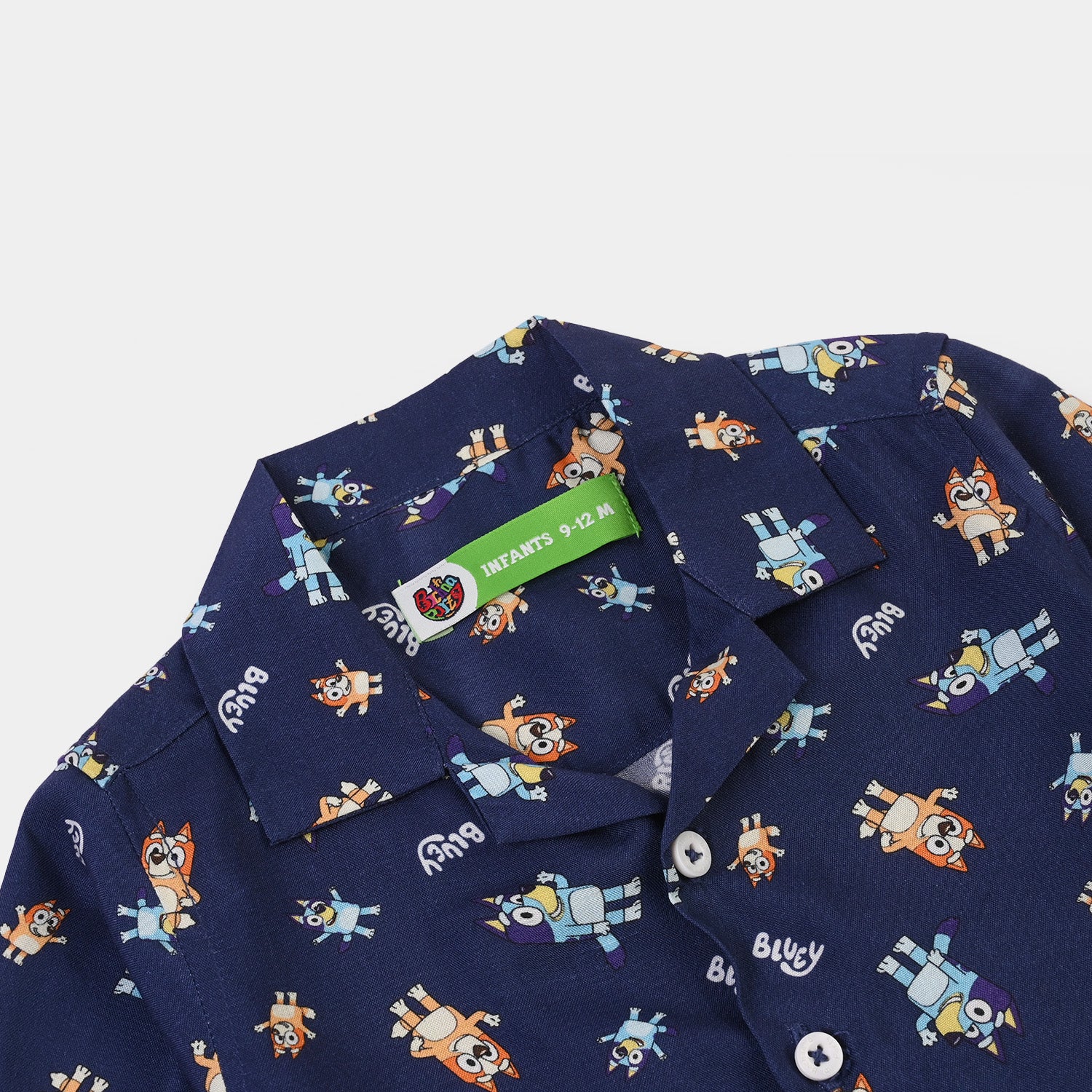 Infant Boys Viscose Nightwear Puppy Print Shirt & Trouser Set – Navy Blue - Image 3