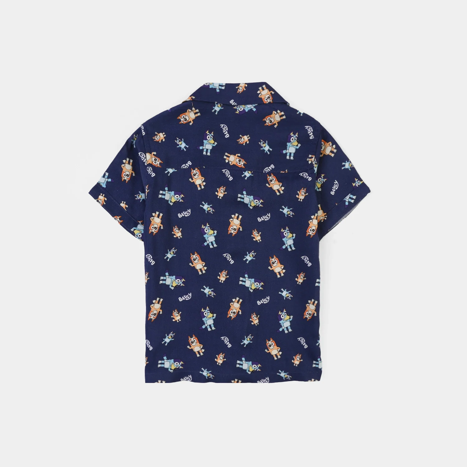 Infant Boys Viscose Nightwear Puppy Print Shirt & Trouser Set – Navy Blue - Image 4