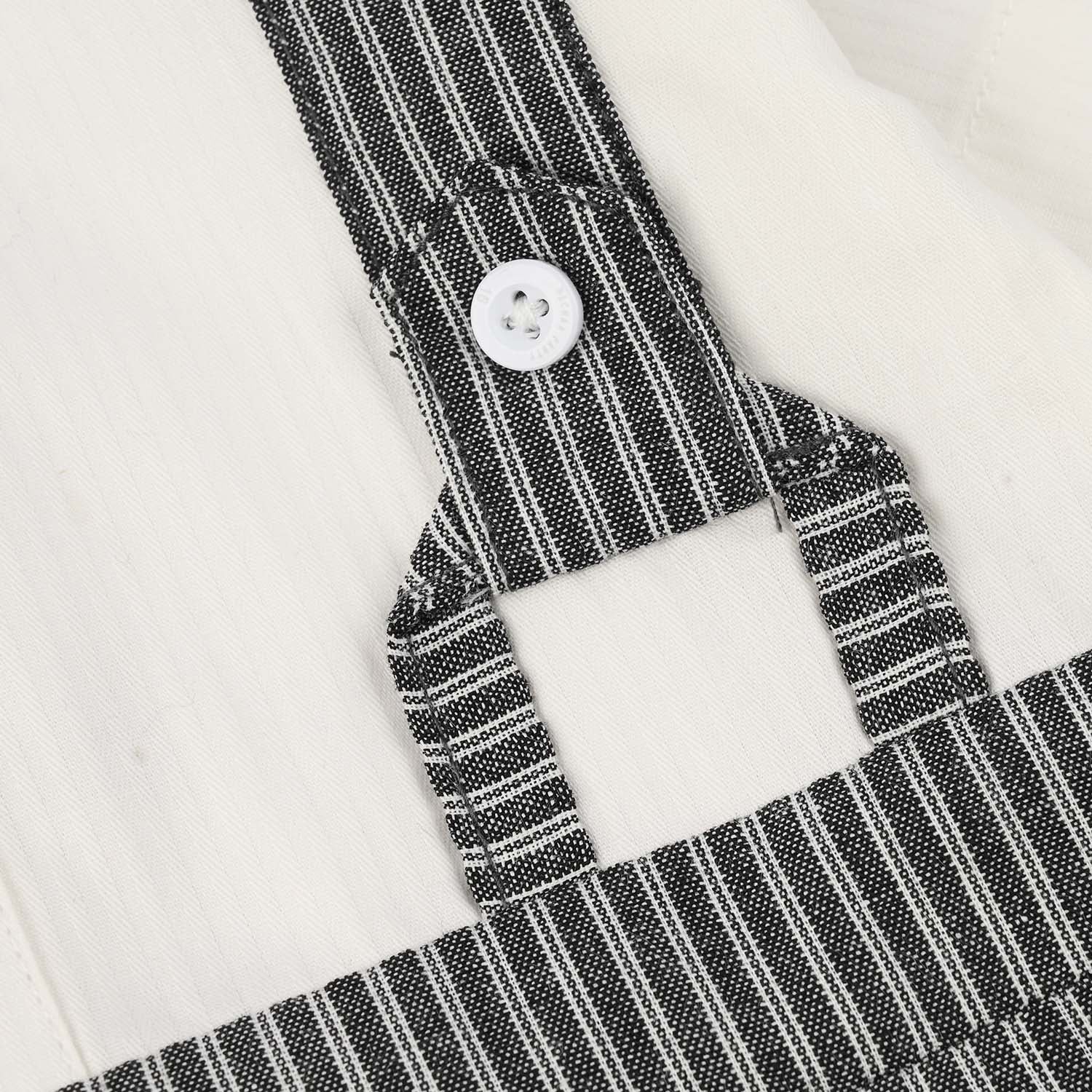 Infant Boys Yarn Dyed Romper (Stripes) - Black/White - Image 3