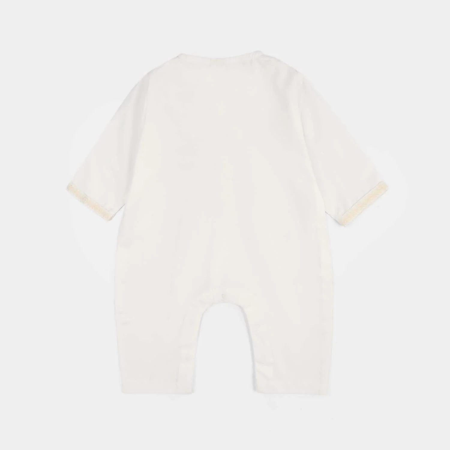 Infant Boys Poly Viscose Woven Romper (Kandoora) – Off-White - Image 4