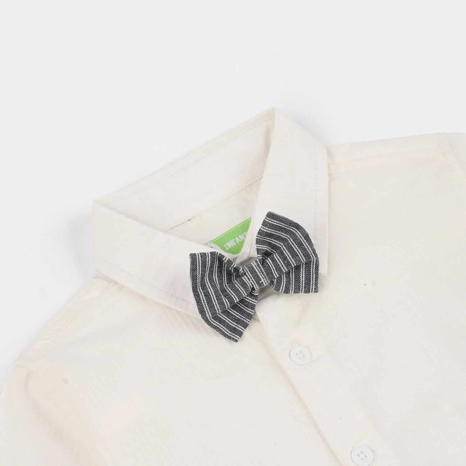 Infant Boys Cotton Woven Suit (Navy Stripe) - Grey - Image 5