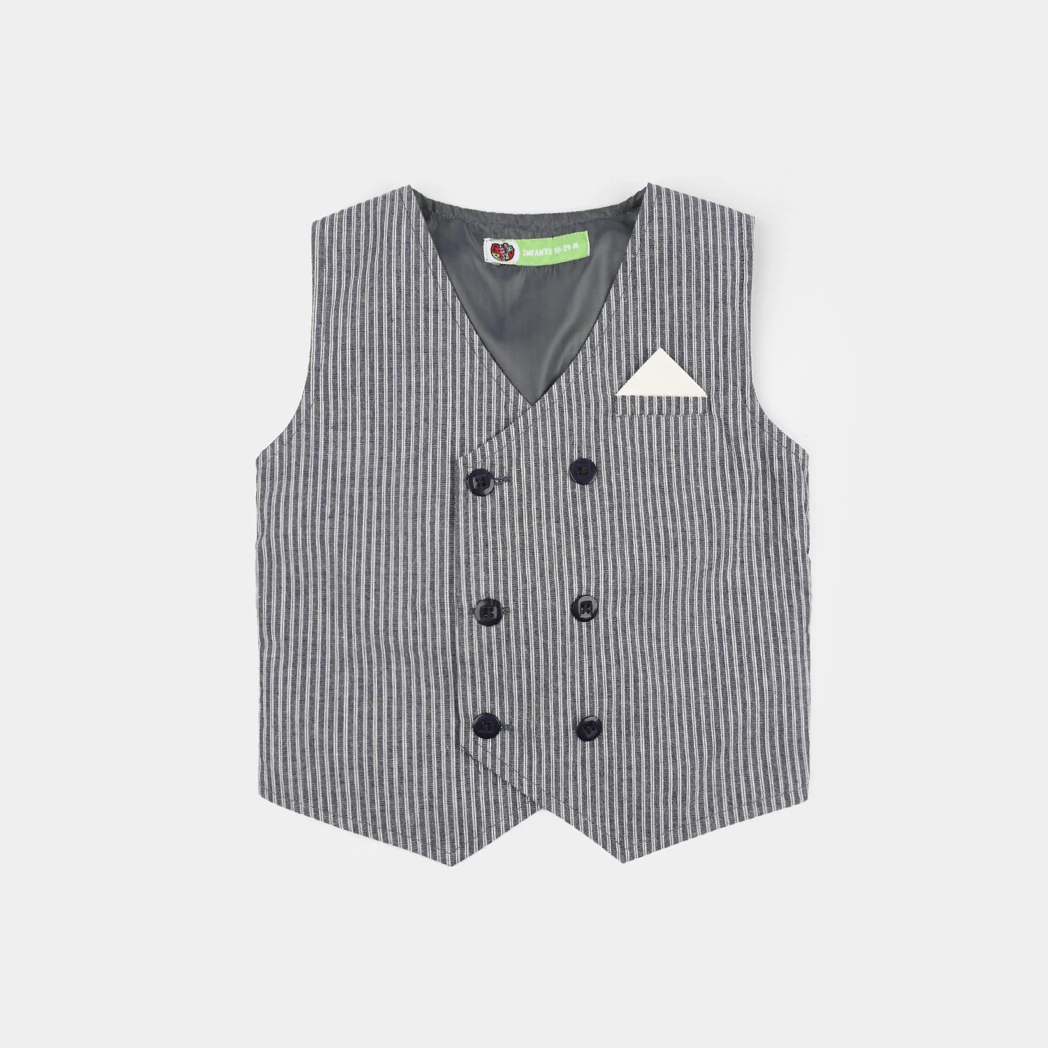 Infant Boys Cotton Woven Suit (Navy Stripe) - Grey - Image 8