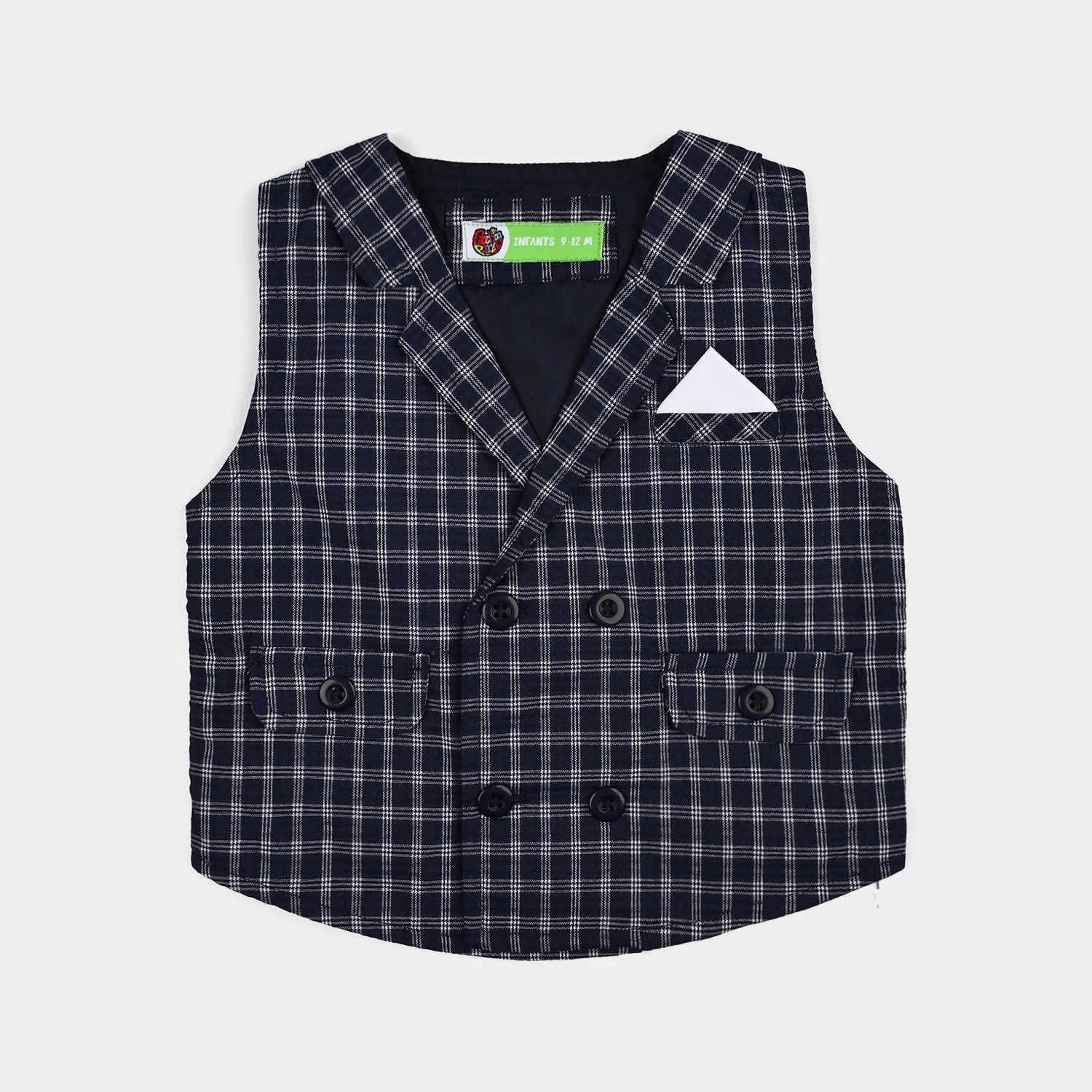 Infant Boys Yarn Dyed 3PC Suit-Little Mister-NAVY - Image 4