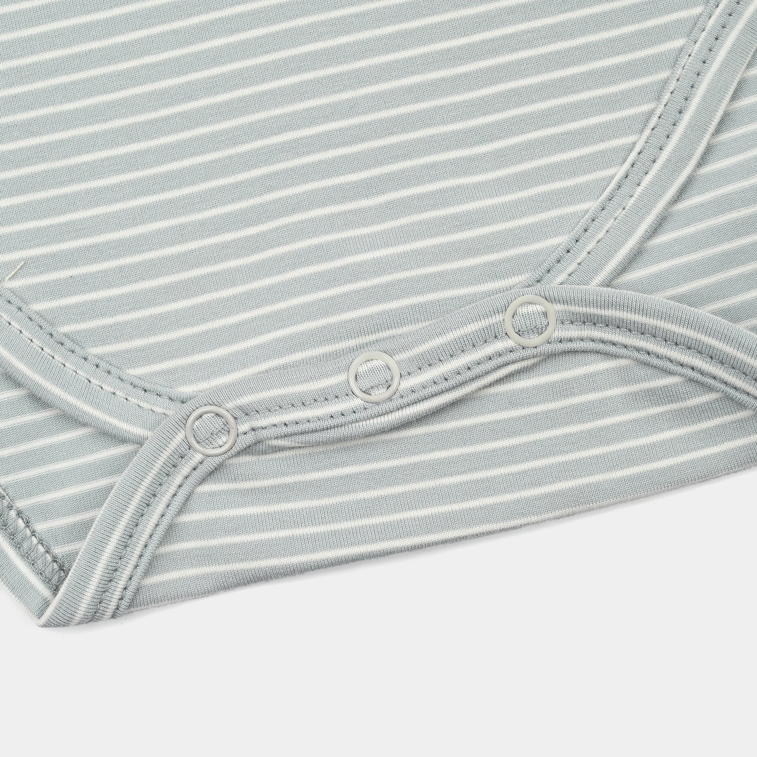 Infant Boys Yarn Dyed Basic Romper Lets Swim - Image 4