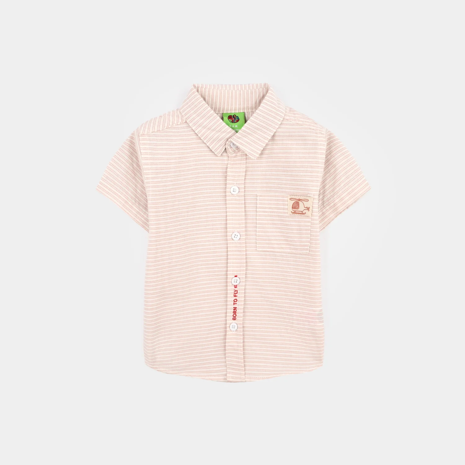Infant Boys Yarn Dyed Casual Shirt Born To Fly-Striper