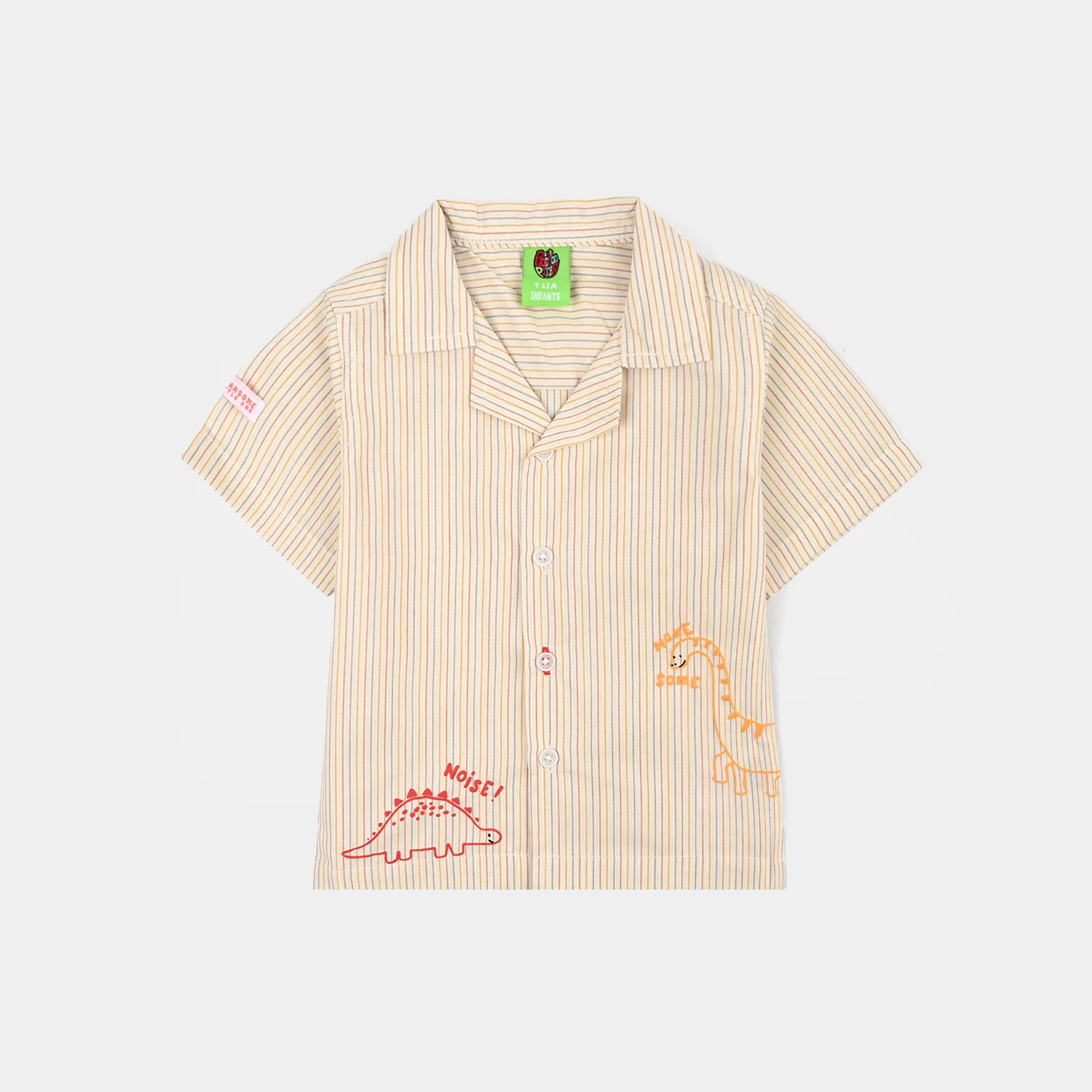 Infant Boys Yarn Dyed Casual Shirt Make Some Noise-Striper