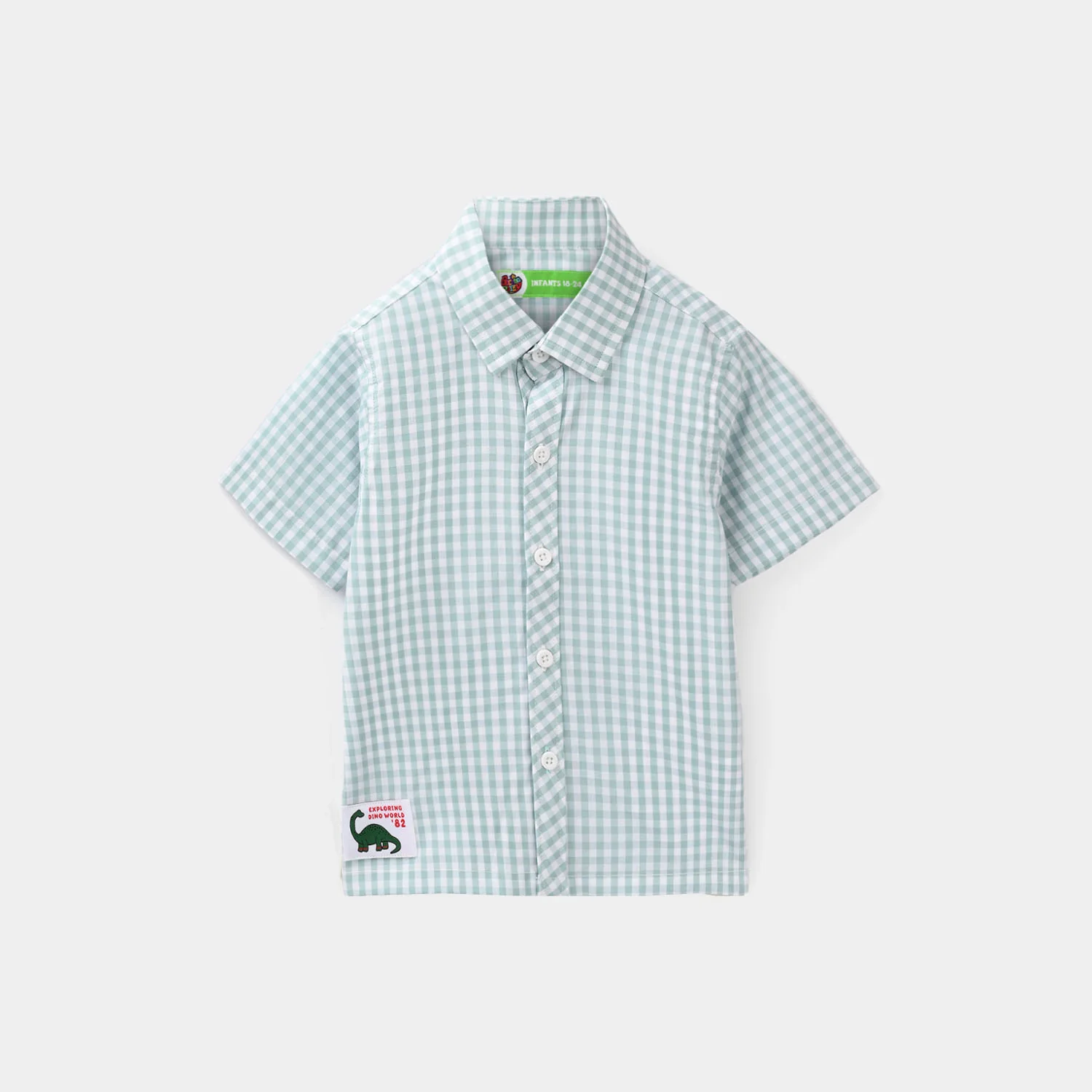 Infant Boys Yarn Dyed Shirt - Light Green